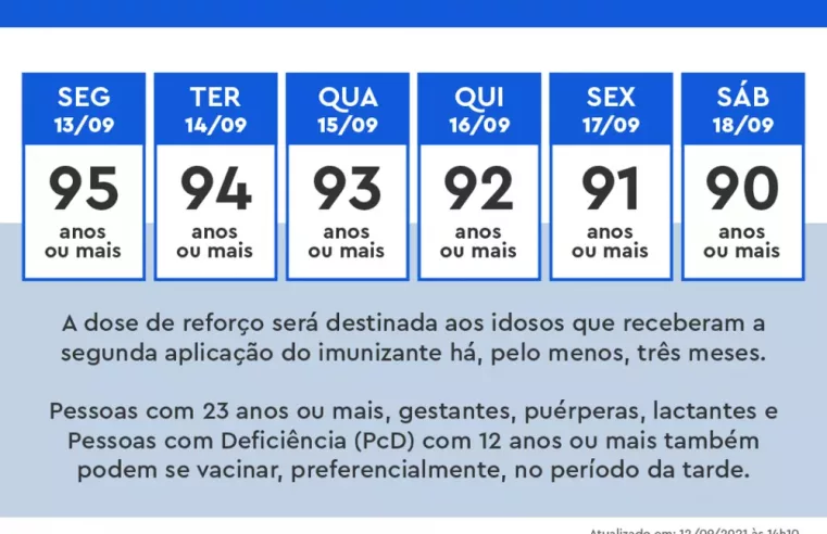 Vacinação: dose de reforço para idosos começa hoje no Rio de Janeiro